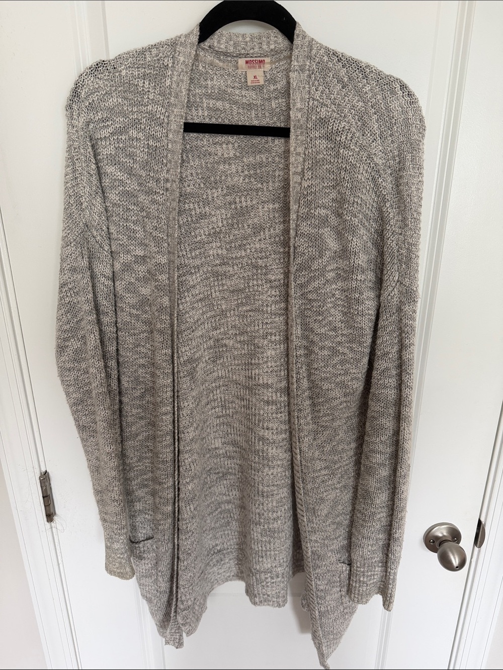Mossimo Supply Co. Heather Gray Open Drape Cardigan XL